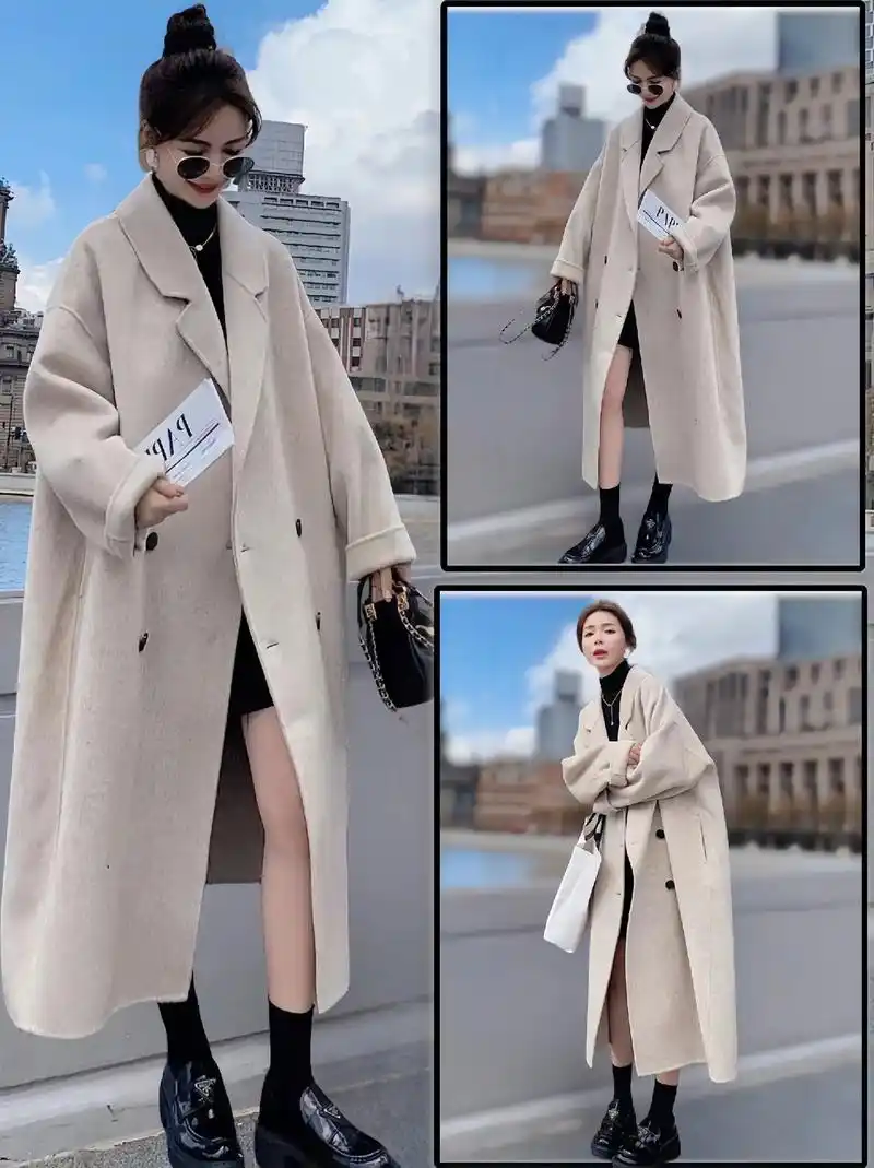 韩系双面毛呢大衣