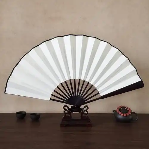 代发折扇山水作画清新随身绢布扇子夏季空白扇子空白扇子纯白可题