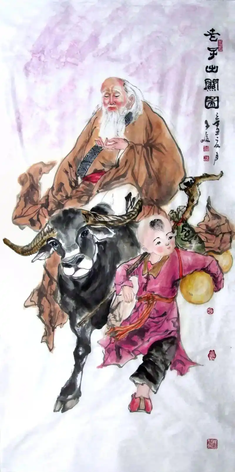 老子出关紫气东来#国画 #人物画 #绘画 #每天都画 #书画 - 抖音