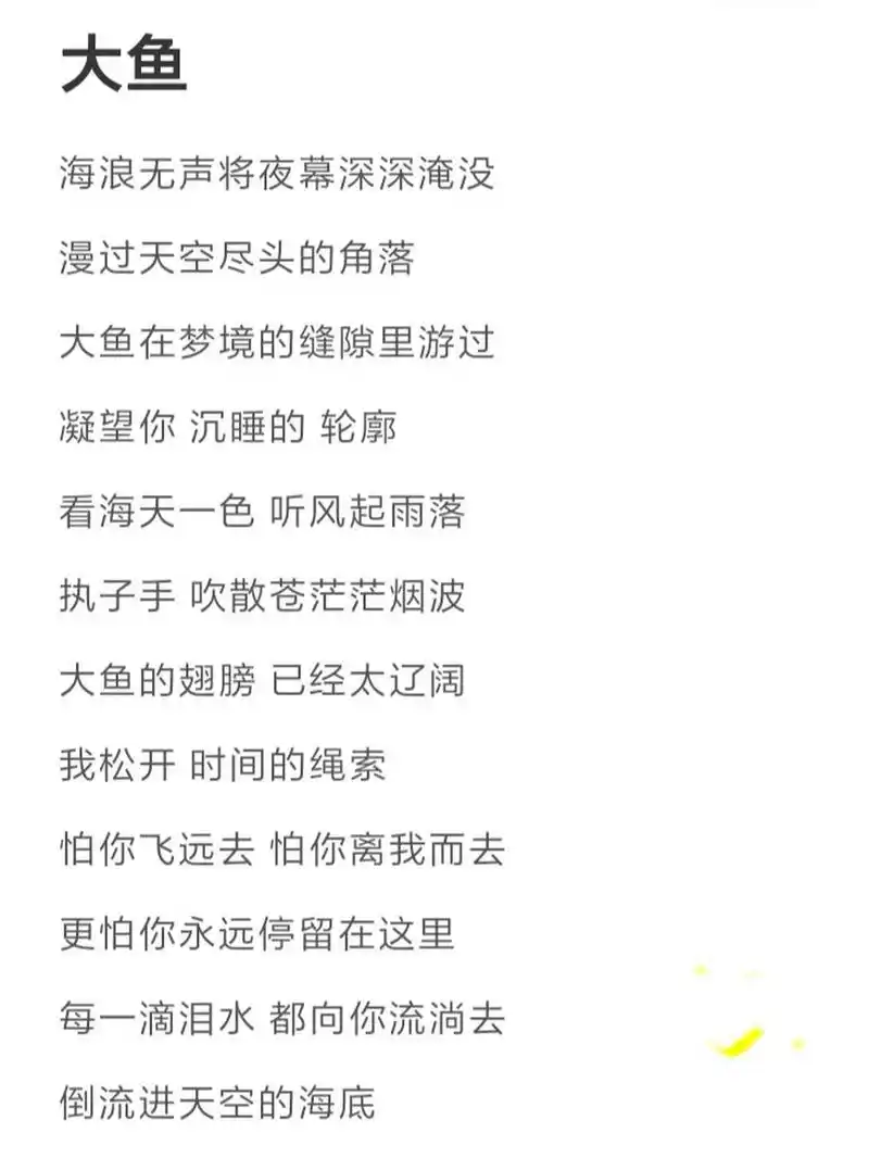 《大鱼》歌词