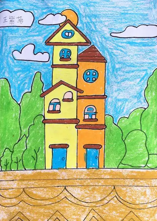 首创画室儿童画作品集—房子