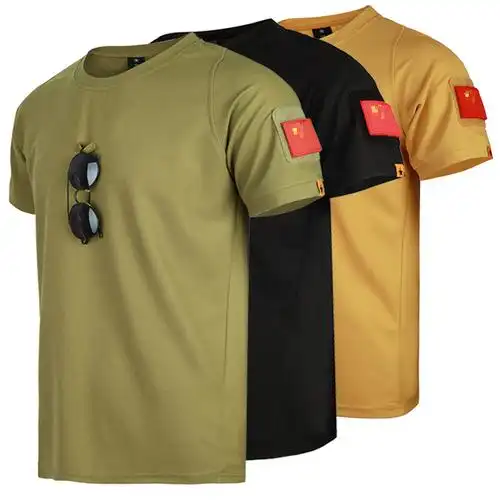 军迷短袖t恤男夏宽松大码作训战术圆领特种兵衣服速干军装t恤