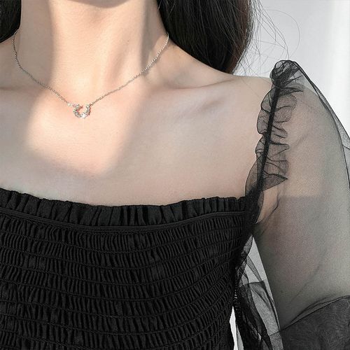 太美饰品 网红简约气质项链女潮轻奢小众设计u型锁骨链个性颈链