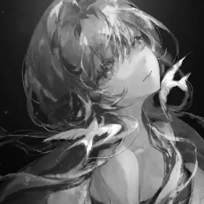 女头像黑白动漫 高清好看的动漫头像黑白简约女生图片_女生动漫头像