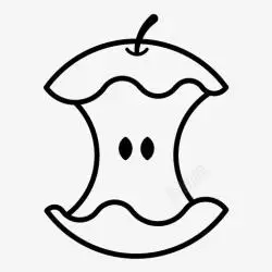 苹果种子苹果核咬口果实图标高清图片