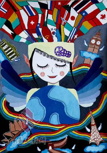 以"想象和平"为主画一张漫画,可以以和平鸽,橄榄树,联合国标志.