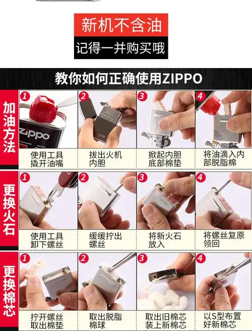 zippo打火机油专用zoop煤油zp油zippo油 火石 棉芯