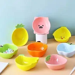仓鼠小碗宠物碗仓鼠食盘陶瓷小碗卡通小碟子酱料碟可爱儿童小碗水