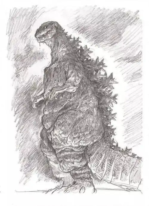 硬邦邦哥斯拉简笔画