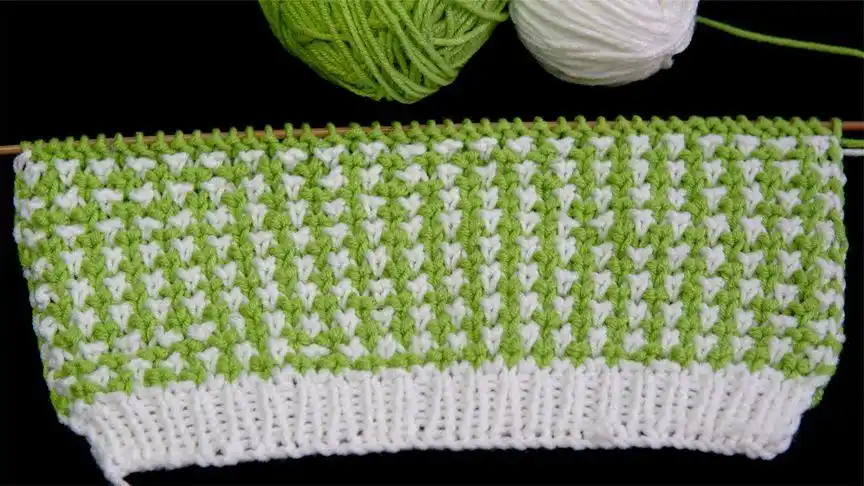 【棒针编织160期】超级简单的双色线针织毛衣图案设计