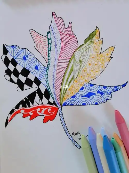 今天画的彩色禅绕用了kaco的莫兰迪色效