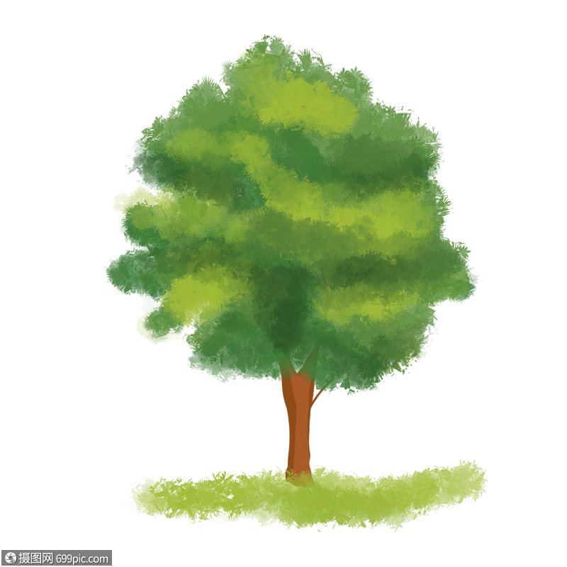 卡通参天大树