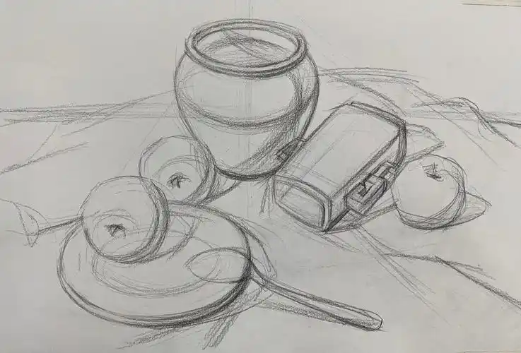 素描静物示范(二)结构篇