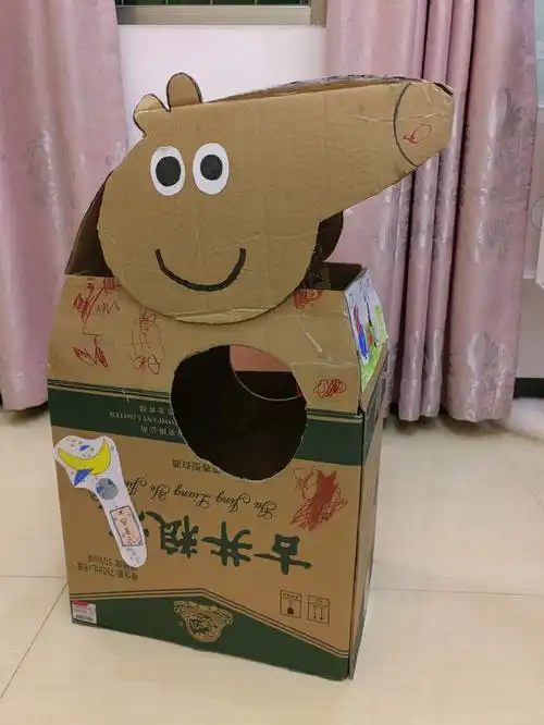 废纸箱做的小猪佩奇玩具也太香了