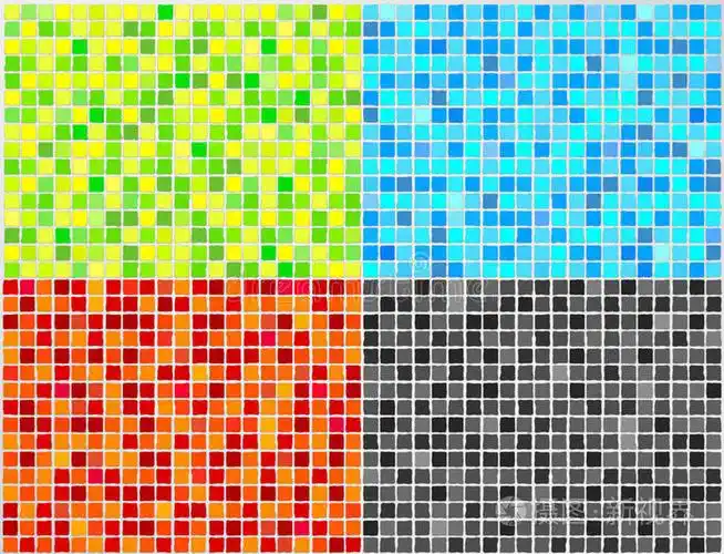 矢量马赛克瓷砖4种颜色