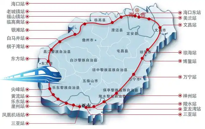 海南环岛高铁站点