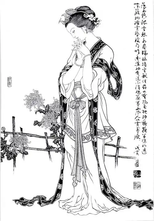 刘公华白描仕女图全集【第一辑】