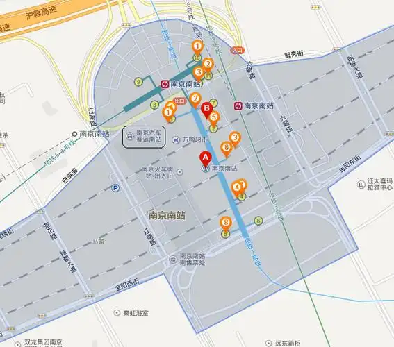 南京火车南站和南京汽车南站相隔多少米,具体点,别跟我扯什么百度地图