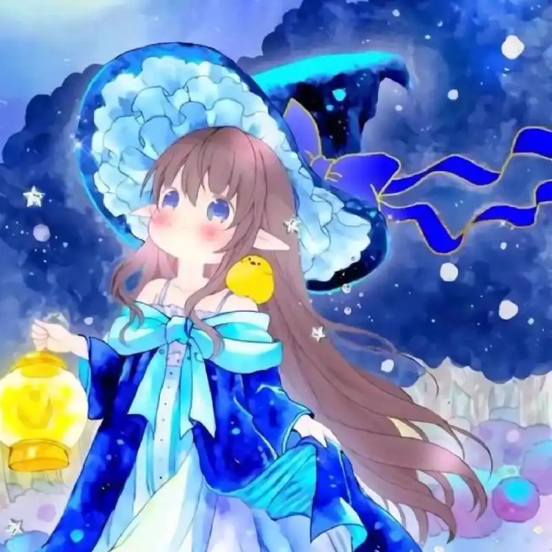 蓝色星空梦幻少女头像