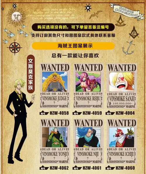 海贼王悬赏令海报通缉令草帽一团路飞墙贴画动漫周边全套壁纸墙纸白色