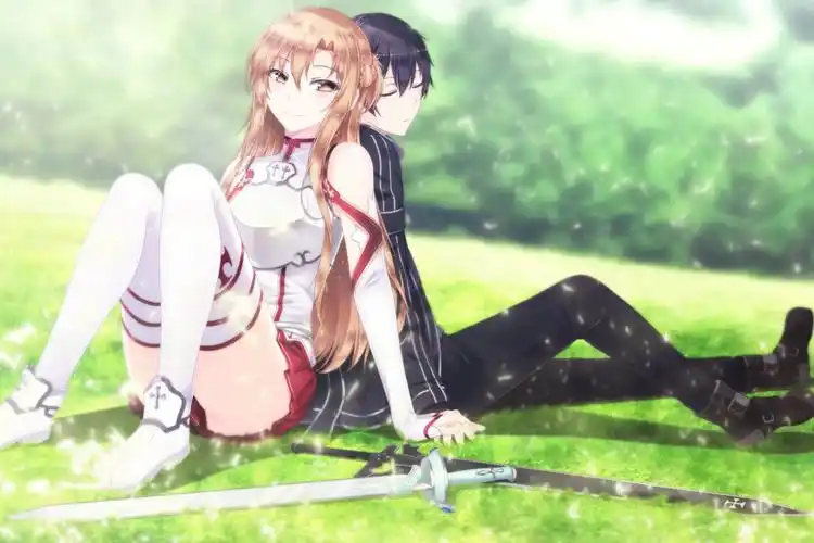 刀剑神域 亚丝娜 桐人 4k图片,4k高清动漫图片,娟娟壁纸