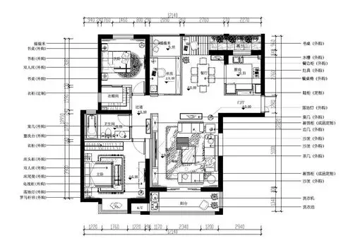 美式家装玄关平面设计图