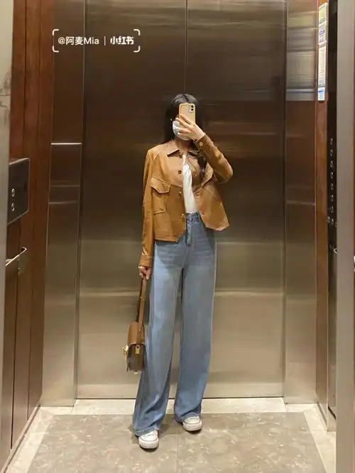 早秋上班穿搭复古棕色系通勤搭配