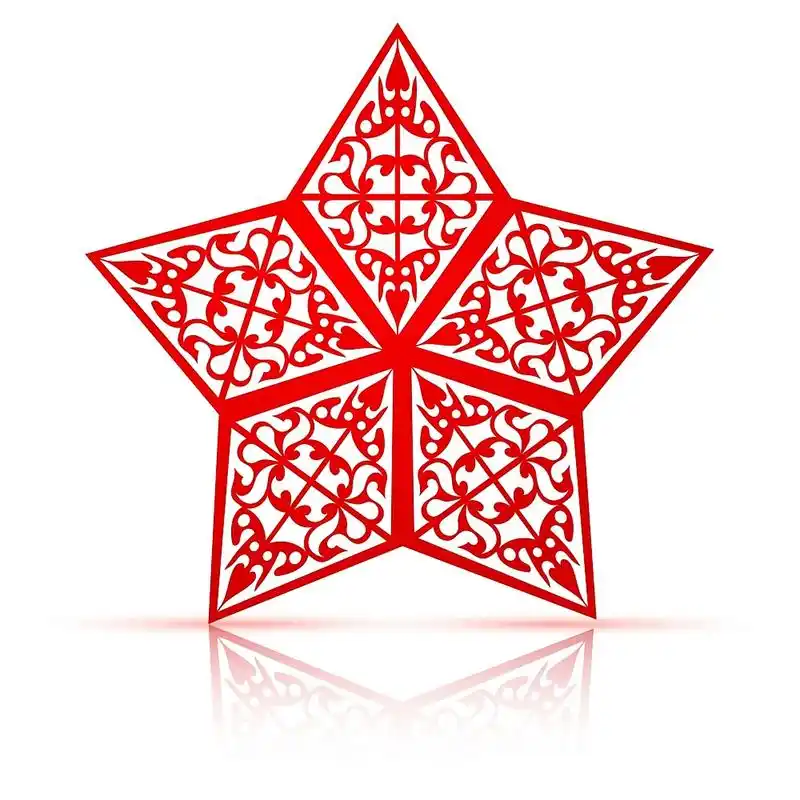 五角星的折法剪纸  剪纸是中国传统的手工艺之一,通过剪刀和纸张的