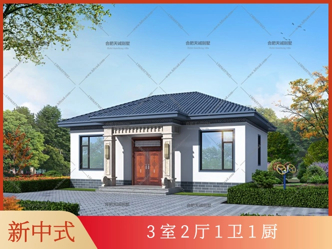 1米乘9.2米一层别墅设计图纸农村中式 - 住宅在线