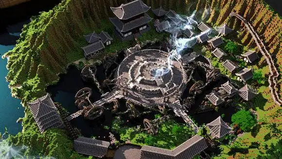 minecraft中式建筑墨家殸龙船机关城