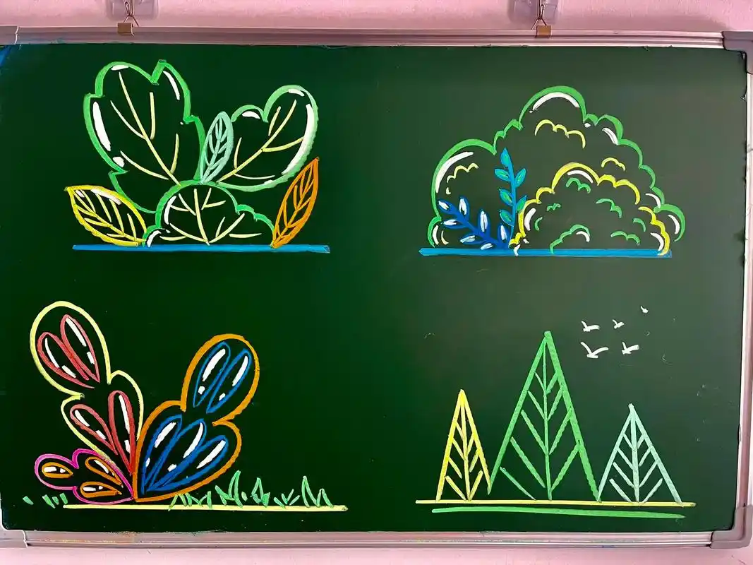 粉笔画 #简笔画 #黑板报粉笔画 - 抖音