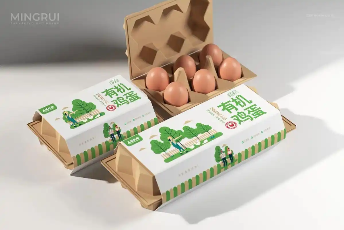 有机鸡蛋外盒标签贴包装设计.#包装设计 - 抖音