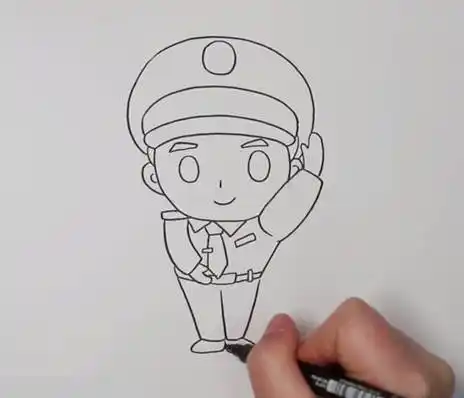 交警简笔画 交警简笔画彩色