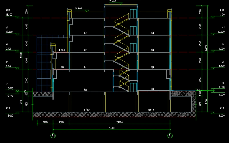 多层框架结构商住楼建筑施工图纸