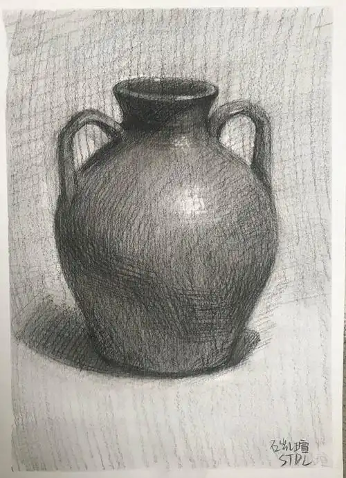 2021届高一素描教学(静物单体写生深色罐)