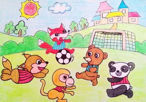 少儿书画作品-《森林运动会》/儿童书画作品《森林运动会》欣赏_中国