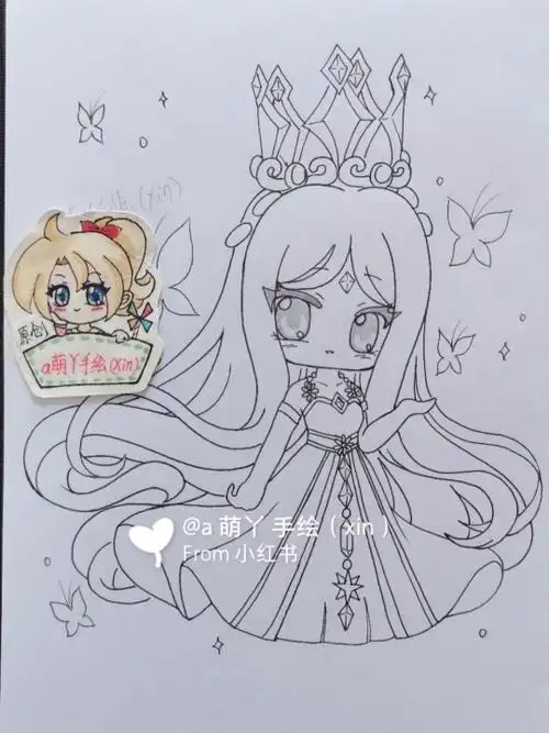 冰公主铅笔手绘