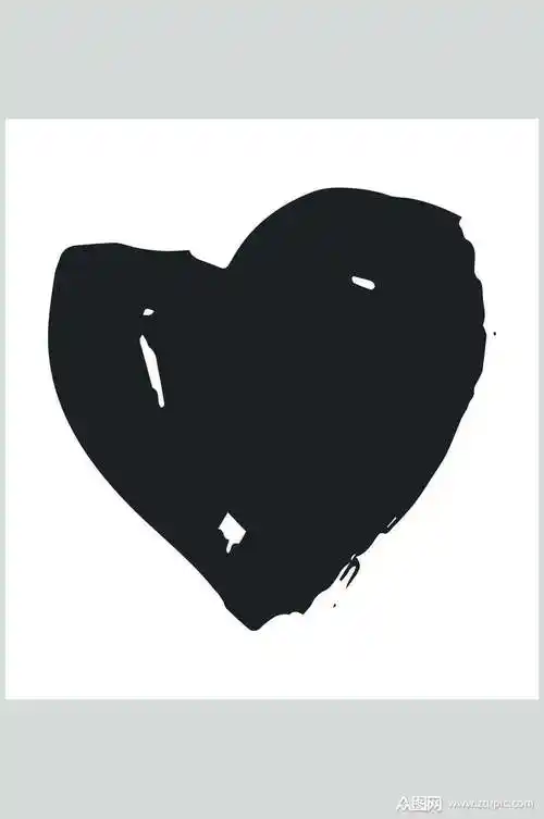 黑色爱心甜酷风手账矢量素材素材