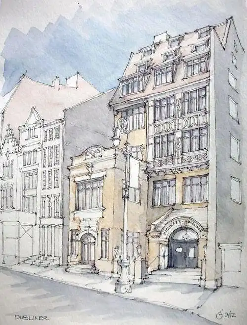 建筑师 james anzalone 的建筑淡彩速写