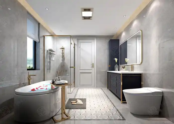 海域观园 现代轻奢装修卫生间效果图