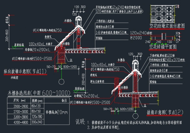 仿古建筑马头墙设计详图做法图纸