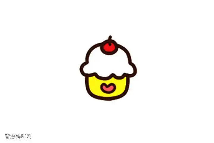 樱桃布丁简笔画画法步骤