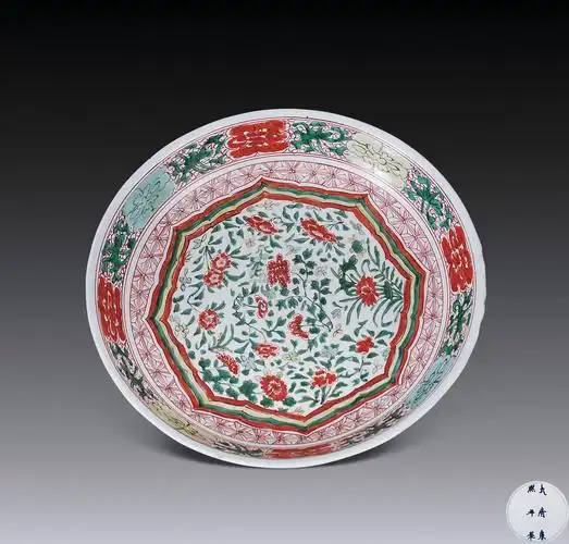 【康熙 红绿彩花卉大盘】拍卖品_图片_价格_鉴赏_清代其它彩釉瓷器