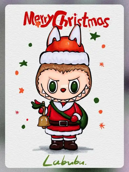labubu圣诞特辑手绘教程一看就会