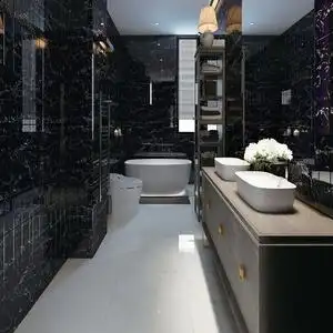 斯米克大理石瓷砖800*800黑金丝玉墙砖地砖防滑客厅大气