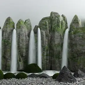 瀑布3d模型下载