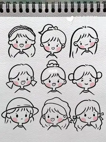 简笔画|可爱女孩头像卡通儿童简单零基础简笔画头像