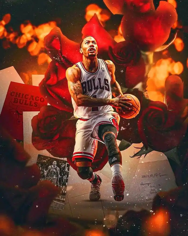 【德里克·罗斯】壁纸系列,玫瑰永不凋零,风城花开依旧.愿你历 - 抖音