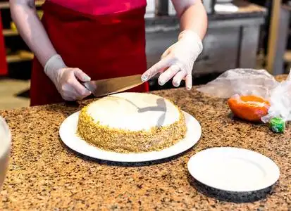 叶片的蛋糕烹调自制海绵蛋糕制作过程照片