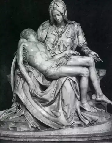 米开朗基罗《圣母怜子》 卡拉拉大理石,1498-1500年,圣彼得大教堂